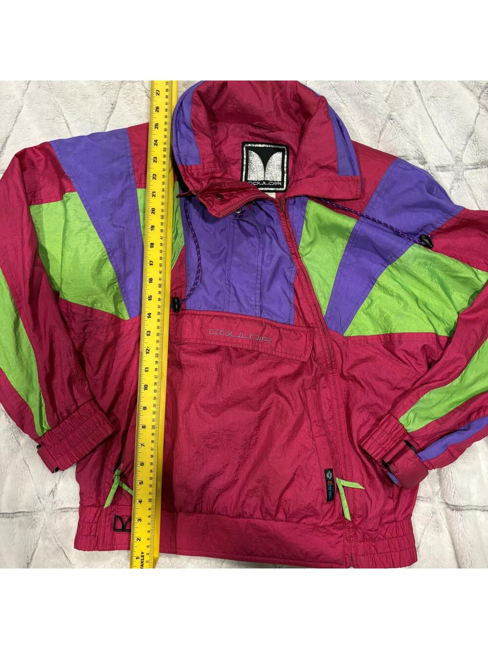Couloir Retro Vintage Colorful Windbreaker Jacket Womens Large Nylon Vintage 90s - Picture 6 of 9